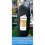 TAYAR SCOOTER CORSA PLATINUM R26 SAIZ 14 140/70,110/80,100/80,90/80,80/80 UNTUK NVX,VARIO,NMAX,EGO,N