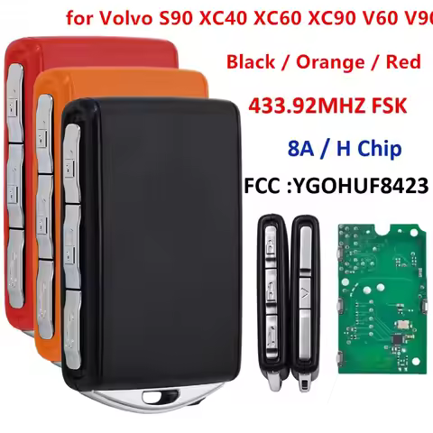 Keyecu Smart Remote Car Key 433.92MHz FSK 8A / H Chip YGOHUF8423 for Volvo S90 XC40 XC60 XC90 V60 V9