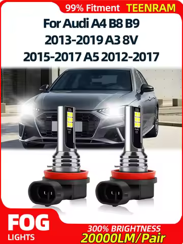 2Pcs Super Bright H8 H9 H11 Car Fog Light 20000LM Fog Lamp Bulb 12V For Audi A4 B8 B9 2013-2019 A3 8