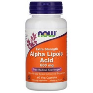 ของแท้ ALA อัลฟ่า ไลโปอิก  Alpha Lipoic Acid Extra Strength, 600 mg, 60 Veg Capsules, Grape seed Extract &amp; Bioperine