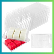 30pcs Wax Melt Container Clamshell Packaging Mold Box 6 Cavity Clear Plastic Cube Tray Wax Melt Clam