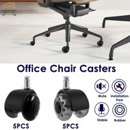 5Pcs Office Chair Wheels Load Capacity 700lbs Chair Caster Wheels Replacement Quiet Rubber Chair Cas