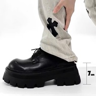 INICHI IG1318 fashion 7cm high heel chunky derby shoes with sewn sole