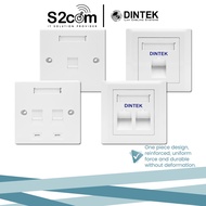 Dintek RJ45 Network Flat & Degree Faceplate with Shutter