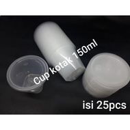 terbaru gelas cup kotak 150ml - cup thinwall 150 ml - isi 25 pcs