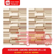 KERAMIK AMORE BROWN 25X40 - KERAMIK DINDING - KERAMIK 25 X 40