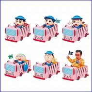 LF1 6pcs Crayon Shin-chan Nohara Shinnosuke Cute Kindergarten School Bus Uniform Blind Box Action Fi