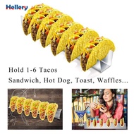 [Hellery] Taco Holder Stainless Steel Taco Rack Shell Taco Display Stand Plate Tray Food Holder Rack