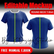 MOCKUP TEMPLATE DESIGN for T-shirt Editing Adobe Photoshop Premium Free Manual Book - Round Neck, Long Sleeve &amp; Collar