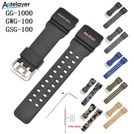 Aotelayer Silicone Watch Strap for Casio G-SHOCK GG-1000 GWG-100 GSG-100 Men Replacement Resin Band 