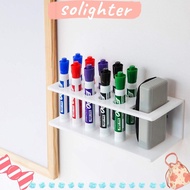 SOLIGHTER Pen Holder, Wall Mounted 10 Slots Marker Holder Rack,  Acrylic Whiteboard Marker Eraser ho