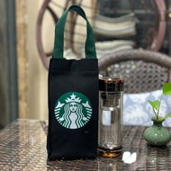 FOCUSLIFE Starbucks Canvas Water Bottle Bag Thermos Mug Tote Bag