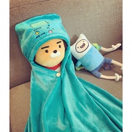 ✨ต้องการ✨ หมอนผ้าห่ม ผ้าสักหลาด มีฮู้ด รูปตัว U ขนาดเล็ก ลายการ์ตูน Adventure Time Po ขนาดใหญ่ สําหรับตกแต่งบ้าน