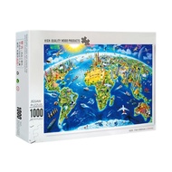 【TikTok Hot Style】1000 Pcs/Pack World Landmarks Map Puzzle Wood Jigsaw Assemble Puzzles for Adult