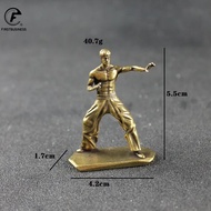 【High Cost-Performance】 Brass Copper Cool Kung Fu Limited Edition Bruce Lee Figure Collection Model 