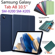 For Samsung Galaxy Tab A8 10.5'' SM-X200 SM-X205 Skin PU Folding Stand Tablet Cases Leather Smart Soft Silicone Flip Cover for Samsung Galaxy Tab A 8 10.5 inch