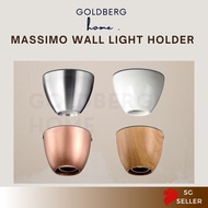 Massimo Wall Light Holder 12W E27 10cm 12cm White Silver Rose Gold Wood | Goldberg Home