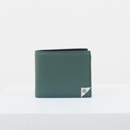 Two-Tone Bifold Wallet 素皮革折疊錢包 ( 綠色 x 米白色 )
