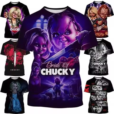 Horror Movie Bride Of Chucky T Shirt New Arrivals Men Summer T-Shirt 3D Print Mens Short Sleeve TShi