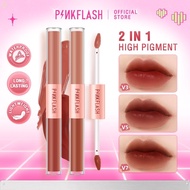 PINKFLASH #DoubleSense 2 In 1 Dual-ended Liquid Matte Lipstick Velvet Liptint Lightweight