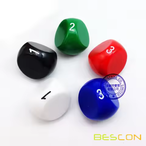 Bescon New Style Polyhedral Dice 3-sided Gaming Dice, D3 die, D3 dice, 3 Sides Dice, 3 Sided Cube, 5