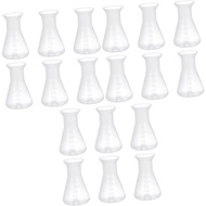 18 Pcs Plastic Flask Lab Erlenmeyer Flasks Clear Plastic Bottles Science Beakers for Experiment Erle