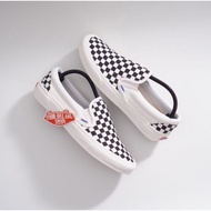 Vans Slip On Mono 0G Checkernoard Black White Premium Shoes /Vans Catur Shoes