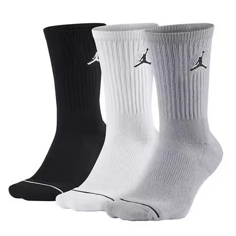 Nike (NIKE) 3-Pack Socks for Men and Women: Air Jordan Training Breathable Casual Socks, Mid-Calf Sp