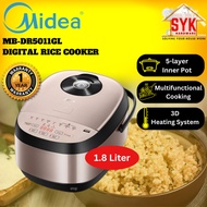 SYK Midea MB-DR5011GL Digital Electric Rice Cooker Kitchen Home Appliances Cooker Periuk Nasi 1.8 Li