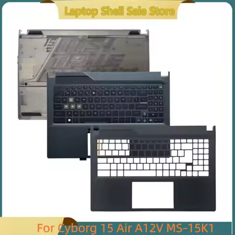 New Laptop For Cyborg 15 Air A12V MS-15K1 Upper Case Palmrest Cover backlit keyboard/Bottom Base Cov