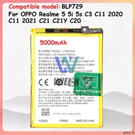 Battery For Realme 5 5i 5s C3 C11 2020 C11 2021 C21 C21Y C20 BLP729 Battery Replacement
