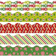Whaline 69Ft Christmas Bulletin Board Borders Red Green Striped Xmas Tree Candy Cane HOHO Trim Borde