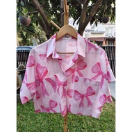 Crop Top Pink Floral Pattern (2nd Hand)