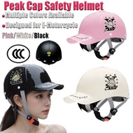 Half Face Helmet Unisex Lightweight Helmet E-Motorcycle Helmet Fit Summer Safety Helmet Peak Cap