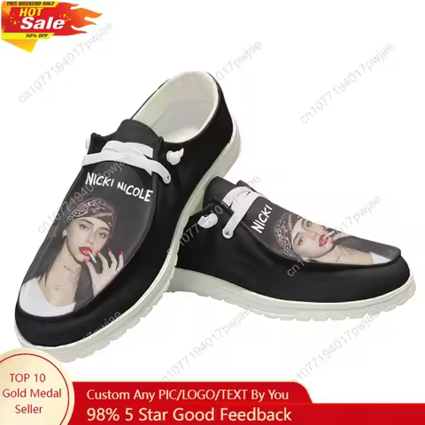 Nicki Nicole Hip hop rapper Flat Shoes Mens Womens Casual Shoes Breathable Outdoor Lightweight Footw