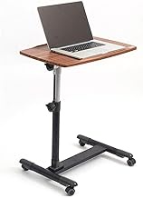 ZOUJUN Laptop Stand Rolling Cart, Foldable Portable Mobile Height Adjustable Standing Table for Home Office Workstation Desk CartMultifunction Writing Desk 60 * 40cm (Color : Brown)
