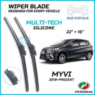 PERODUA MYVI 2018 - Present | BEB Multi-Tech SILICONE Wiper Blades (22"+16") OEM Wiper for MYVI GEN3