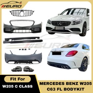 W205 Mercedes Benz C Class C180 C200 C250 AMG C63 Bodykit Front Bumper Side Skirt Rear Bumpers PP Ma