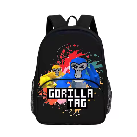 2025 New Game Gorilla Tag Student 3D Print Backpack Child Casual Pattern Schoolbag 16inch Waterproof