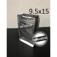 Flat Bottom Gusset Valve Standing Pouch 9.5x15 Aluminum Foil Silver 250Z