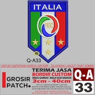 Q-A33 ITALY NATIONAL FOOTBALL FIGC LOGO EMBROIDERY PATCH - WHOLESALE TESTIMONIAL REVIEW PATCH