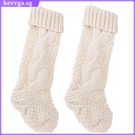 2 Pcs Christmas Stockings Decor Socks Xmas Gift Pouch Decorative Yarn Acrylic kevvga