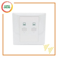 T&J Dazzle 2 Gang Data Outlet RJ45 (Cat5E) (HB802-PC)