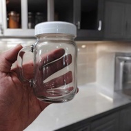 Small Plain Jar Glass/ Jar Glass Jar 300ml Glass/ Jar Small Jar Handle