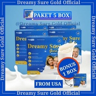 Package Of 5 Boxes Of American Imported DREAMY SURE GOLD Milk 100% Original herbal (Solving insomnia