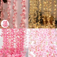9M Cherry Blossom String LED Garland Artificial Sukura Flower Vines Fairy Lights for Bedroom Wedding