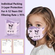 【Ready Stock】 Individual Pack 50pcs Summer Kids Mask 3D Cute Cartoon 3D Disposable Style facial Face