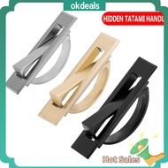 OKDEALS Home Zinc Alloy Floor Cabinet Flush Pull Cover Door Handle Tatami Hidden Handle Recessed