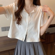 Korean Version Sweet Spicy Style Short-Sleeved t-Shirt Women Summer 2025 Zipper Design Feeling Chic 