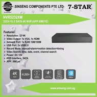 7-STAR* 4K 32CH NVR 1U w 2 SATA Interface (APP:XMEYE) Support:Hikvision IP Camera CCTV Model:NVR5232